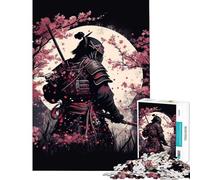 Rompecabezas de 1000 Piezas diseño japonés samurái Cereza desafío Educativo Juguetes didácticos para Aprender a armar para Mayores de 14 años Juego de Rompecabezas Incluido (38x52cm)