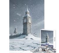 Rompecabezas de 1000 Piezas diseño postapocalíptico del Big Ben y el Parlamento Ideal para Decorar el hogar Juego práctico difícil y desafiante tamaño 38x52cm