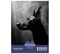 Rompecabezas De 1000 Piezas Doberman Pinscher Black and White Rompecabezas para Adultos Juegos Relajantes Decoración del Hogar Cumpleaños Y Navidad 38x26cm/1000pcs
