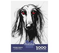 Rompecabezas De 1000 Piezas Dog Portrait with Red Eyes Rompecabezas para Adultos Juego De Ingenio Difícil Difícil Único Cumpleaños Y Regalos 70x50cm/1000pcs