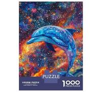 Rompecabezas De 1000 Piezas Dolphin in Cosmos -2 Rompecabezas para Adultos Juego De Ingenio Análisis Y Lógica Cumpleaños 38x26cm/1000pcs