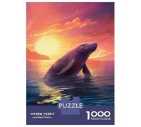 Rompecabezas De 1000 Piezas - Dolphin Sunset Rompecabezas Juego De Ingenio Decoración De Pared Oferta como Regalos para Toda La Familia 38x26cm/1000pcs