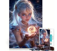 Rompecabezas de 1000 Piezas Doncella Celestial con Orbe Corte preciso Divertido Juego de Habilidad Mental Juego para el Tiempo Libre Regalo Festivo y de Ocio (38x26cm)