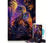 Rompecabezas de 1000 Piezas Dos búhos acurrucados en un árbol Diseño artístico de Corte preciso Juego de lógica y Pensamiento Ideal para Relajarse Regalo Divertido de cumpleaños (50x75cm)