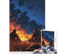 Rompecabezas de 1000 Piezas Dos Caballeros Guerreros Juguetes de decoración del hogar Gran Regalo para Juegos Juego práctico Lista de Deseos con Papá Noel Tamaño 38x26cm