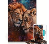 Rompecabezas de 1000 Piezas Dos Leones Enamorados, Corte preciso, decoración, lógica, Pensamiento, Juego, Tiempo de Juego, decoración navideña, Regalo (50x75cm)