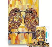Rompecabezas de 1000 Piezas Dos pájaros en un Alambre, Estilo cubista, Bordes definidos, decoración, Juego cognitivo, Juguete, diversión fácil, Ocio (50x75cm)