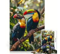 Rompecabezas de 1000 Piezas Dos tucanes en una Rama para Adolescentes Ideal para ejercitar la Mente, divertirse y Disfrutar Un Regalo Encantador (38x52cm)