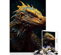 Rompecabezas de 1000 Piezas Dragón Amarillo místico Juguetes de decoración para el hogar Regalos de cumpleaños Juego Educativo Entrena tu Cerebro y Tus Manos tamaño 38x52cm