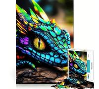 Rompecabezas de 1000 Piezas Dragón Arcoíris en Primer Plano para Adolescentes Refuerza la Memoria y el vínculo Familiar Bordes precisos Regalo Original (38x52cm)