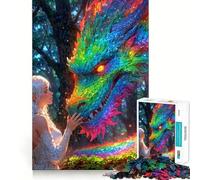 Rompecabezas de 1000 Piezas Dragón Arcoíris y Niña para Adultos Juguete Intelectual para Relajarse y calmar Corte preciso Artículo de Santa Claus (50x75cm)