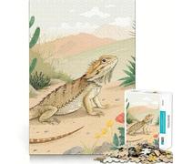 Rompecabezas de 1000 Piezas Dragón Barbudo en el Desierto,Juego de lógica con articulaciones afiladas,Juego de Entretenimiento,Regalo Divertido de Navidad (38x26cm)