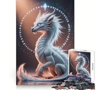 Rompecabezas de 1000 Piezas Dragón Blanco con Runas para Adultos Ayuda a despejar la Mente, Alivia el estrés y es Divertido Bordes precisos Un Regalo Encantador (50x75cm)