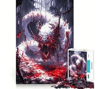 Rompecabezas de 1000 Piezas Dragón Blanco en Sangre para Adolescentes Juego de concentración Mental Corte de precisión Bordes Lisos Juego Ideal para Rellenar Calcetines navideños (50x75cm)