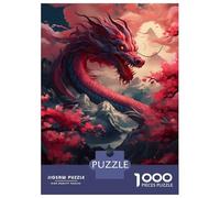 Rompecabezas De 1000 Piezas Dragon Blood Moon Japan Rompecabezas para Adultos Juego De Ingenio Difícil Difícil Único Cumpleaños Y Regalos 70x50cm/1000pcs