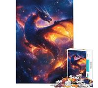 Rompecabezas de 1000 Piezas Dragón Cósmico en Nebulosa Difícil y desafiante Mejora la Memoria Juguetes de decoración para el hogar para Mayores de 14 años 38x26cm