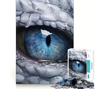 Rompecabezas de 1000 Piezas Dragón de Hielo de Ojos Azules,Regla,articulaciones Finas,Divertido,Juego Que estimula el Cerebro,Tiempo de Juego Tranquilo,Regalo de Ocio navideño 38x52cm