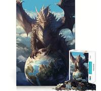 Rompecabezas de 1000 Piezas Dragón del Mundo de Anime Juego para ejercitar la Mente Artesanía de Corte experta Un pasatiempo Fascinante para los Momentos de Ocio (50x75cm)