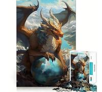 Rompecabezas de 1000 Piezas Dragón del Mundo de Anime para Adultos Juego de Memoria Cerebral Encaje Huecos Actividad Relajante para un Descanso Mental (50x75cm)
