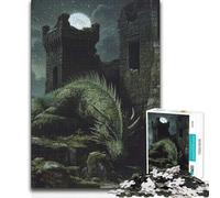 Rompecabezas de 1000 Piezas: Dragón Durmiente en Las ruinas del Castillo Análisis y lógica Juegos de relajación para niños a Partir de 14 años 38x26cm