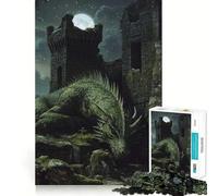 Rompecabezas de 1000 Piezas Dragón Durmiente en Las ruinas del Castillo para Adolescentes Juguete Educativo y Divertido Diseño Compacto 50x75cm