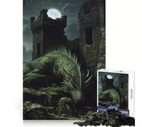 Rompecabezas de 1000 Piezas Dragón Durmiente en Las ruinas del Castillo para Adultos Recall Upgrade Stress Relief Tight Cut Santa Wish Pick 38x52cm