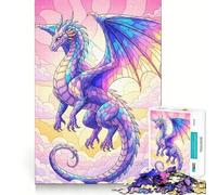 Rompecabezas de 1000 Piezas Dragón en Tonos Pastel Entre Las Nubes para Adolescentes Fortalece la Memoria Ideal para el hogar y el Ocio Bordes limpios Un Regalo entrañable (50x75cm)