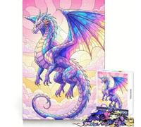 Rompecabezas de 1000 Piezas Dragón en Tonos Pastel Entre Las Nubes para Adolescentes Fortalece la Memoria Ideal para el hogar y el Ocio Bordes limpios Un Regalo entrañable (50x75cm)