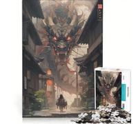 Rompecabezas de 1000 Piezas: Dragón en una Aldea Edo, Juego Educativo, Actividades Divertidas para Hacer en casa, Regalo de cumpleaños 50x75cm