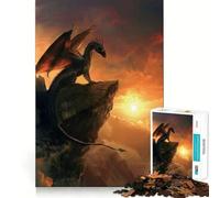 Rompecabezas de 1000 Piezas Dragón Espacial en un acantilado para Adultos Regalo Ideal para quienes Buscan un desafío Mental Juguete fácil de armar Corte preciso (38x52cm)