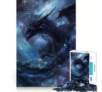 Rompecabezas de 1000 Piezas Dragón Espacial Místico para Adultos Juego de ingenio para relajar la Mente Bordes Afilados Regalo Premium (38x26cm)