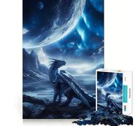 Rompecabezas de 1000 Piezas Dragón Espacial y Planetas para Adolescentes Juguete de lógica Fina, Divertido y Relajante Decoración de Pared con Bordes limpios (38x26cm)