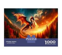 Rompecabezas De 1000 Piezas Dragon Fire Fantasy Art Print Rompecabezas para Adultos Juego De Ingenio Análisis Y Lógica Cumpleaños 70x50cm/1000pcs
