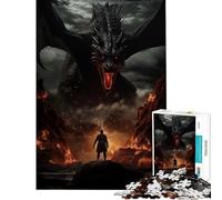 Rompecabezas de 1000 Piezas Dragón Guerrero Jefe Final Juego Educativo Juguete adictivo para Cultivar la Paciencia Obra de Arte Regalo Análisis y lógica (Tamaño 50x75cm)