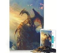 Rompecabezas de 1000 Piezas Dragón místico en un acantilado para Adolescentes Fortalece la Memoria Ideal para el hogar y el Ocio Bordes limpios Regalo preciado (50x75cm)