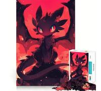Rompecabezas de 1000 Piezas Dragón Negro con Ojos Rojos,diseño Impecable,Ideal para Actividades de Juego Inteligentes,diversión para el Tiempo Libre o como Regalo de cumpleaños 50x75cm