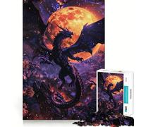 Rompecabezas de 1000 Piezas Dragón Púrpura Luna Llena para Adolescentes Juego Mental Juguete para el hogar Corte preciso (50x75cm)