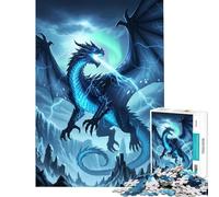 Rompecabezas de 1000 Piezas Dragón Relámpago Azul para Juego Educativo Juguetes Adictivos para Cultivar la Paciencia Obra de Arte Regalo Análisis y Lógica (Tamaño 50x75cm)