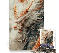 Rompecabezas de 1000 Piezas Dragón Samurai Blanco para Adultos: estimulación cognitiva, Escape Consciente, Cierre hermético, Regalo navideño (38x26cm)