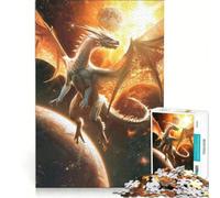 Rompecabezas de 1000 Piezas Dragón Soberano de Fuego Solar Juguete Educativo Carrera de Velocidad Manual con Piezas de Formas aleatorias Que encajan Perfectamente 38x26cm