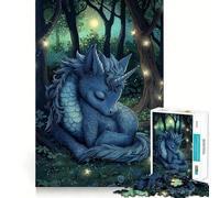 Rompecabezas de 1000 Piezas Dragón Unicornio Durmiente para Adultos Juguete de lógica Mental Alivia la tensión Corte Firme 38x26cm
