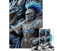 Rompecabezas de 1000 Piezas Dragón y Caballero etéreos Rompecabezas para Adolescentes Carrera de Velocidad Manual Ideal para cumpleaños y Navidad 50x75cm