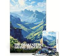 Rompecabezas de 1000 Piezas Drakensberg Grand Traverse Sudáfrica Póster Flawless Fit Art Juego de Cerebro Regalo Tiempo de Descanso Jugar Decoración de Pared navideña 38x26cm