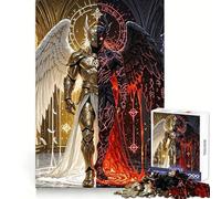 Rompecabezas de 1000 Piezas Dualidad Entre ángel y Demonio para Adultos Ideal para ejercitar la lógica y entretenerse Bordes limpios (50x75cm)