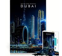Rompecabezas de 1000 Piezas,Dubái,Emiratos Árabes Unidos Juego de construcción Limpio Juego Inteligente Regalo para Relajarse y Disfrutar Decoración navideña Regalo (38x26cm)