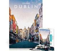 Rompecabezas de 1000 Piezas Dublín Irlanda Ajuste Juego Concentración Entrenamiento Diversión Relajación Tiempo de Juego Regalo de Ocio navideño (38x52cm)