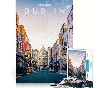 Rompecabezas de 1000 Piezas Dublín Irlanda Corte Exacto Juguete Inteligente para el Cerebro Juego de relajación Arte navideño Exhibición (38x26cm)