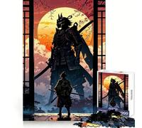 Rompecabezas de 1000 Piezas Duelo de samuráis bajo la Puesta de Sol para Adolescentes Juguete Que estimula la lógica Diversión en Interiores Borde Premium Regalo Memorable (38x52cm)
