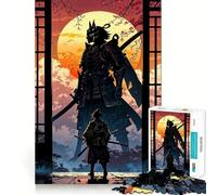 Rompecabezas de 1000 Piezas Duelo de samuráis bajo la Puesta de Sol para Adolescentes Juguete Que estimula la lógica Diversión en Interiores Borde Premium Regalo Memorable (38x52cm)