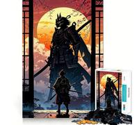 Rompecabezas de 1000 Piezas Duelo de samuráis bajo la Puesta de Sol para Adolescentes Refuerza la Memoria Diversión pacífica Bordes de Calidad Regalo Ideal (50x75cm)